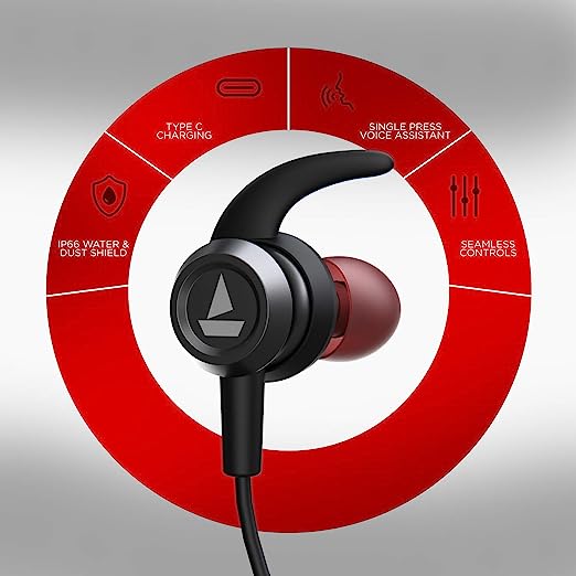 boAt Rockerz 355 in-Ear Bluetooth Neckband Earphone with Mic(Active Black) boAt Rockerz 355 in-Ear Bluetooth Neckband Earphone with Mic(Active Black)